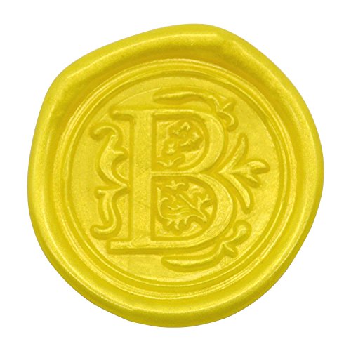 image for TELOSMA Medieval Initial Alphabet Wax Seal Stamp, Brass Head Wooden Ha