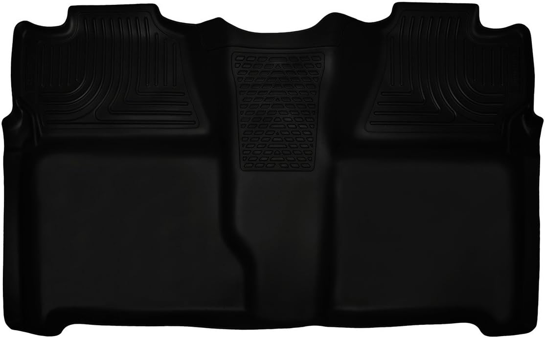 Husky Liners Weatherbeater Floor Mats | Fits 2007-2013 Chevrolet Silverado & GMC Sierra 1500 Crew CAB ONLY; 07-14 Silverado & Sierra 2500/3500 Crew CAB (Full Coverage) | 2nd Row, 1-pc Black - 19201