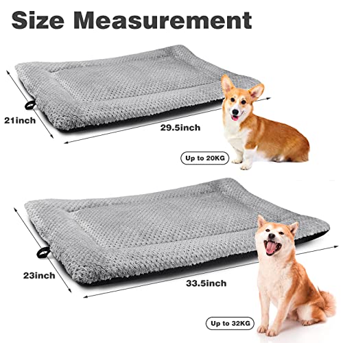ASIJIA-Large-Dog-Bed-Washable-Cat-Bed-Fluffy-Dog-Mat-with-Non-Skid-Bottom-Dog-Crate-Mattress-for-Medium-and-Large-Pets-Grey-Dog-Bed-for-Car-Floor-Dog-Crate-90-x-58cm