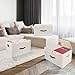 TYEERS Extra Large Collapsible Storage Bins with Lids and Compartments, Washable, Fabric Storage Boxes, 21.7x13x11.8 inches, 2 Pack, Beige