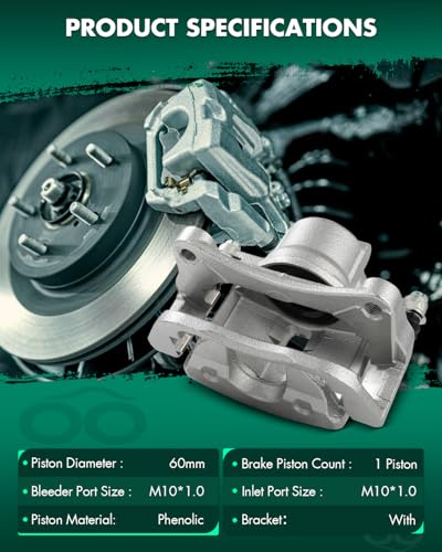 Image of SCITOO 18B5423 Front Right Disc Brake Caliper Assembly w /Bracket For Chrysler For 200 2015-2016,For Dodge For Dart 2013-2016