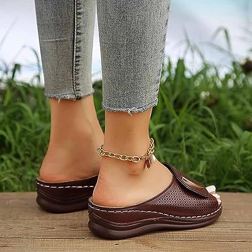 Peep Toe Hollow Out Orthopedic Slippers, Women's Comfy Orthopedic Platform Sandals, Orthopedic Slippers for Women with Arch Support2
