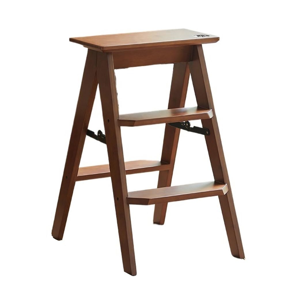 step ladder Wooden Folding A-Frame 3-Step Ladder High Stool Storage Rack Wide Steps Multifunctional Home Climbing for warehouse