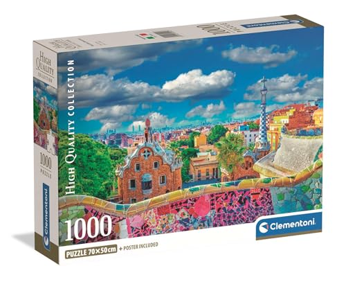 Puzzle Compact 1000 pièces : Barcelone Parc Güel Clementoni Puzzles - vue 1
