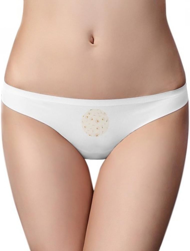 DIYthinker White Pear Flower Petal Flower Plant Brief Women G-string Underwear T-back Breathable Cool Soft Panty
