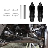 Rebvugr Steering Rack and Pinion Tie Rod Boots, Front Steering Rack Boot, Universal Silicone Rack and Pinion Steering Boot Pinion Boot Gaiter Kit with Cable Ties and Clamps for Car Steering System