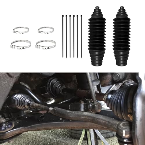 Rebvugr Steering Rack and Pinion Tie Rod Boots, Front Steering Rack Boot, Universal Silicone Rack and Pinion Steering Boot Pinion Boot Gaiter Kit with Cable Ties and Clamps for Car Steering System
