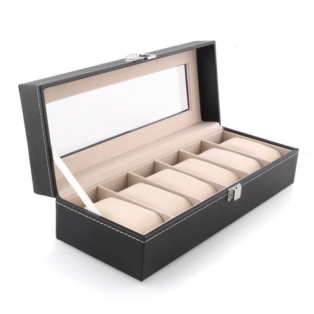 GALENO PU Leather multi Slots Wrist Watch Display Box Storage Holder Organizer Watch Case Jewelry Dispay Watch Box (6 slot) (B0C72BRSTK) Amazon Price History, Amazon Price Tracker