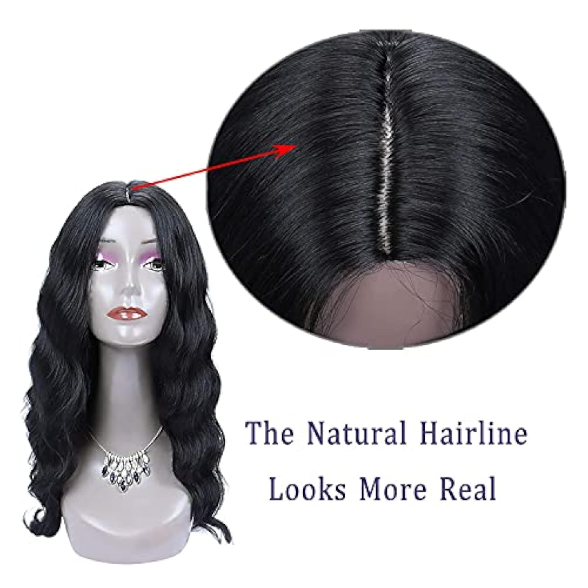 Curly Hair Wig for Women, Natural Looking, 26 Inches