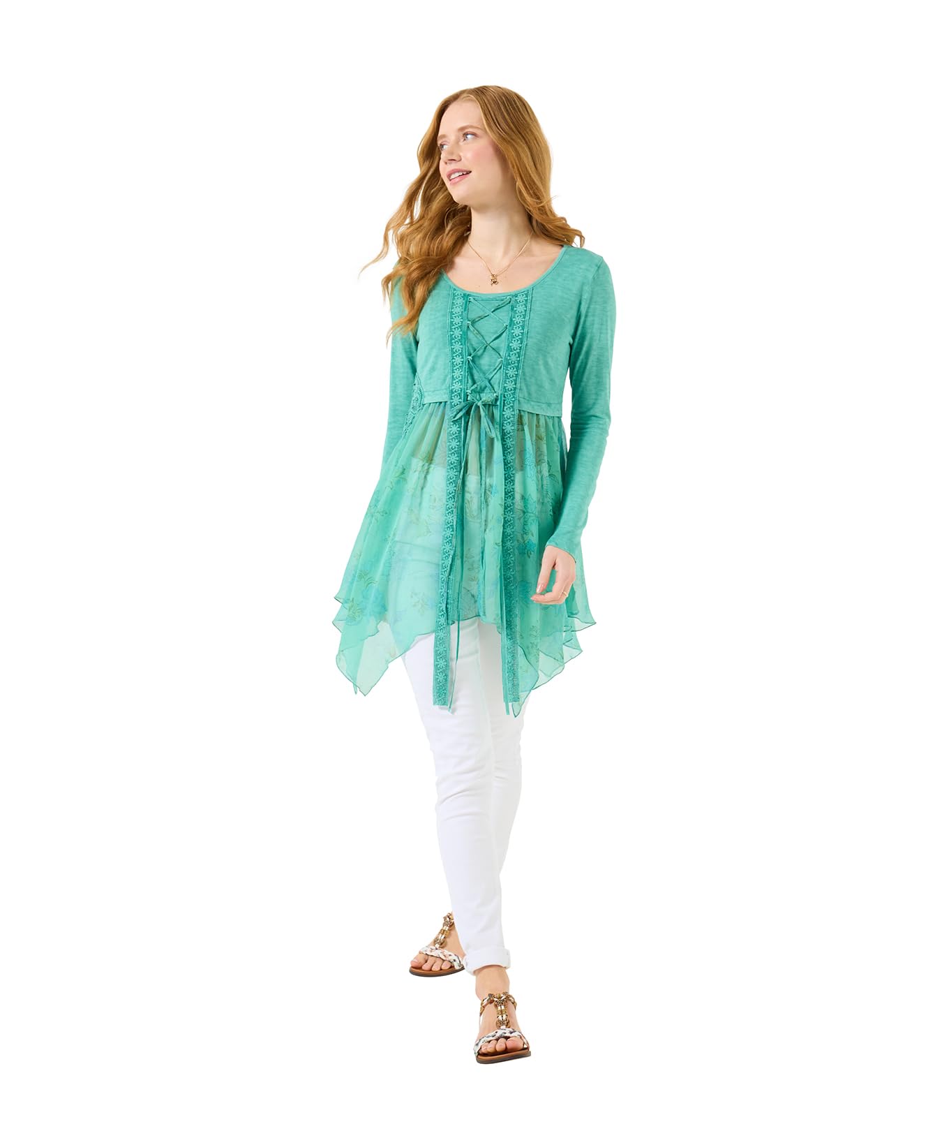 Joe Browns Women's Jersey Tunic Top with Woven Skirt, Regular, Blue, UK 16