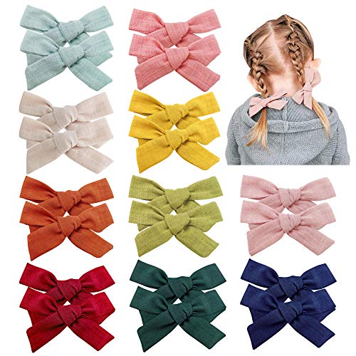 20 PCS Baby Girls Hair Bows Clips Hair Barrettes Accessory for Babies Infant Toddlers Kids in Pairs