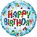 Qualatex Happy Birthday Exploding Blocks 18 Inch Foil Balloon