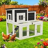Small Chicken Coop for 1-2 Chickens,2-Story Starter Coop Outdoor Guinea Pig...