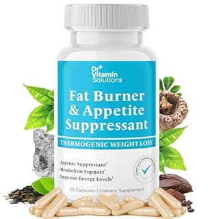 Fat Burner for Women & Men - Appetite Suppressant for Weight Loss - Pills with Chromium, Caffeine & Green Tea Extract - Metabolism Booster Thermogenic Weight Loss - 35 Capsules