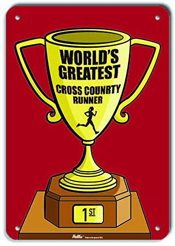 Plaque World's Greatest Cross Country Runner Trophée Rouge Déco Murale Bureau