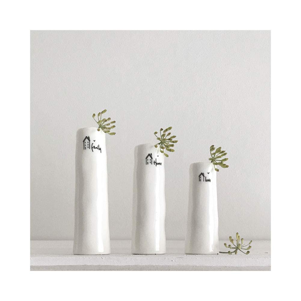 Set of 3 Bud Vases, ‘Family, Home, Love’