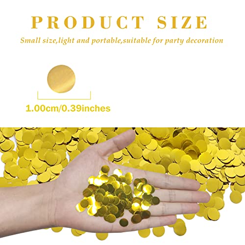 Image of VCOSTORE 1 cm Tissue Paper Confetti Circles,1.76oz Round Paper Table Confetti Circle Dots, Suitable for Birthday Wedding Party Decoration and Baby Shower decorations,Gold,5000 Pieces