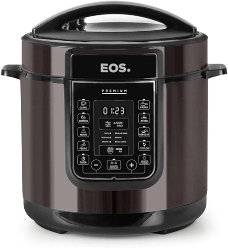 Panela de Pressão Elétrica 6 Litros EOS Multicooker Digital Titanium EPP60DT 110V