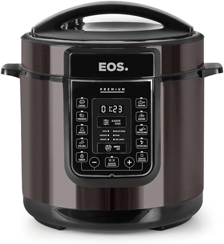 Panela de Pressão Elétrica 6 Litros EOS Multicooker Digital Titanium EPP60DT 110V