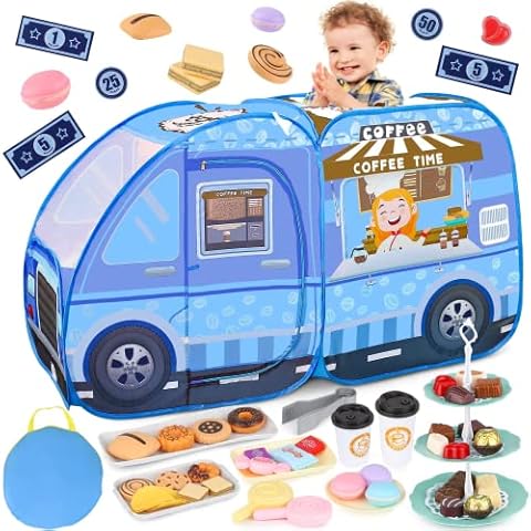INSPIMYST Food Truck Play Tent with Accessories Cover
