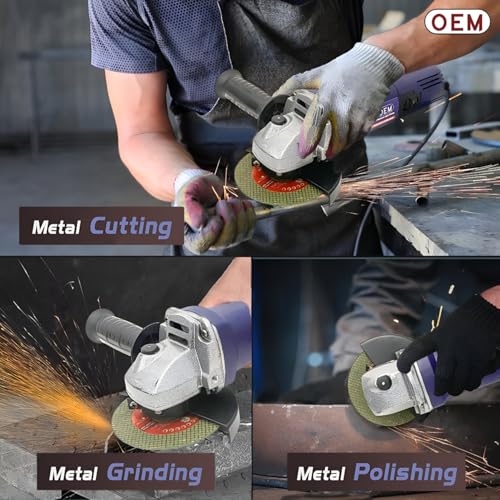 Image of OEM Professional Angle Grinder Machine 850W | Heavy Duty Copper Motor | 100mm (4 Inch) Grinder Cutter for Cutting, Grinding & Polishing | Low Noise | No Heating | 6 Months Warranty Back Switch (AG80)