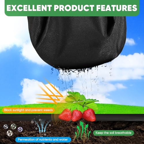 image for Cahomo Non-Woven Thick Weed Barrier Fabric 3FT x 32FT, 3.2 oz Heavy Du