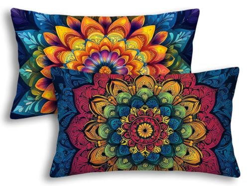 Housse de coussin rectangulaire mandala : l'élégance textile pour votre canapé - 2