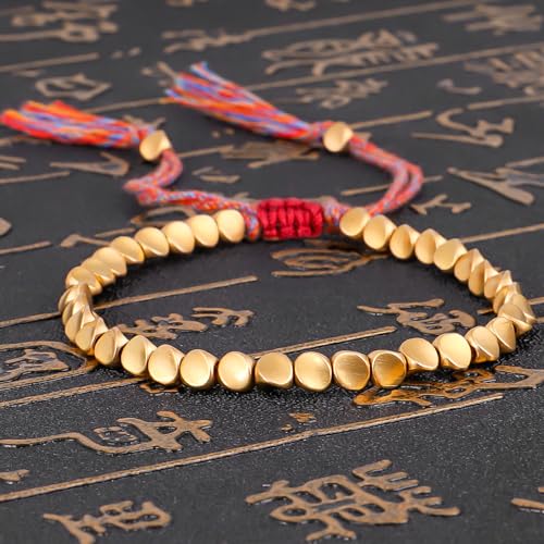 Nanafast 2-3 Pcs Tibetan Copper Beads Bracelet Adjustable Handmade Braided Copper Bracelet Set for Women Men Lucky Tibetan Bracelet Gifts2