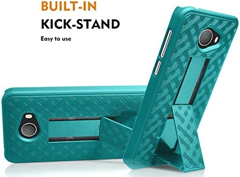 Case with Clip for Jitterbug Smart2, Nakedcellphone [Teal Mint Cyan] Kickstand Cover with [Rotating/Ratchet] Belt Hip Holster Combo for GreatCall Jitterbug Smart2 Phone (5049SJBS2, Smart-2)
