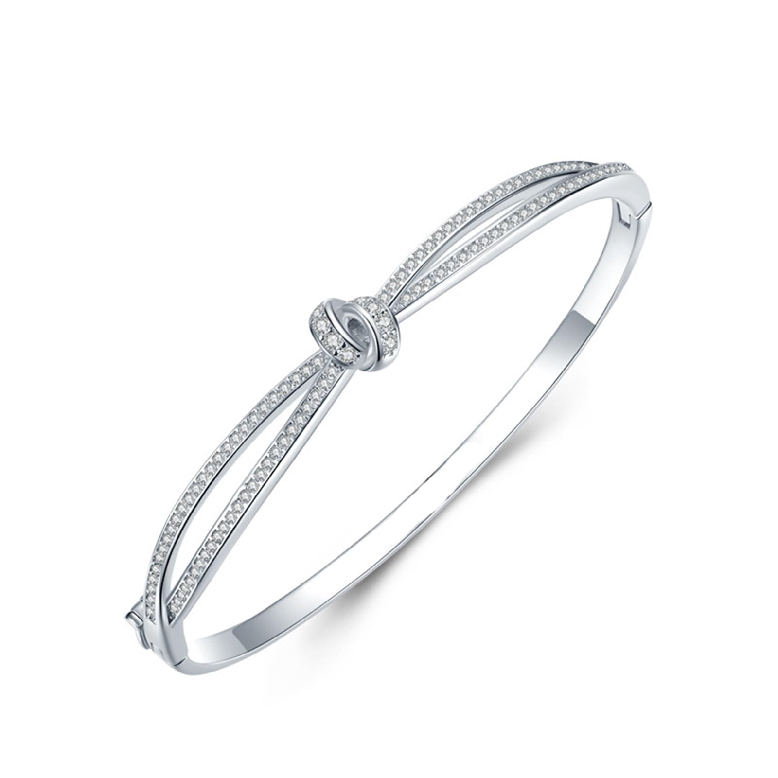 Pulsera infinita para mujer, moissanita con nudo infinito para mujer, oro blanco de 9 K, 14 quilates, 18 quilates, Pt950