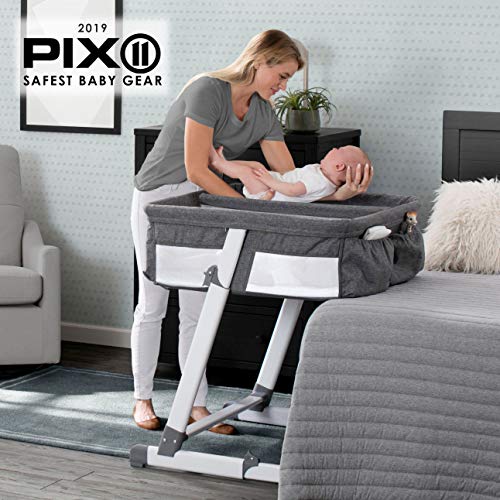 Simmons Kids By The Bed City Sleeper Bassinet for Twins - Adjustable Height Portable Crib with Wheels & Airflow Mesh… - Image 3