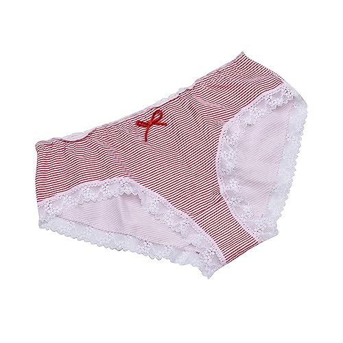 Image of heartbury Women's 100% Cotton Lace Panty Mid Waist Bio Wash Soft Stretch Ladies Hipster, (Pack of 3)