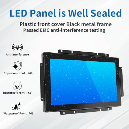 Image of 13.3 Inch Open Frame Touch Monitor, PCAP 10-Point Touch Industrial Touchscreen Monitor, with HDMI /VGA /DVI Interface, Active Matrix TFT LCD,LED Backlight, with VESA Mount
