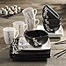 American Atelier 6027-16bw Twilight Blossom 16-Piece Dinnerware Set, Black