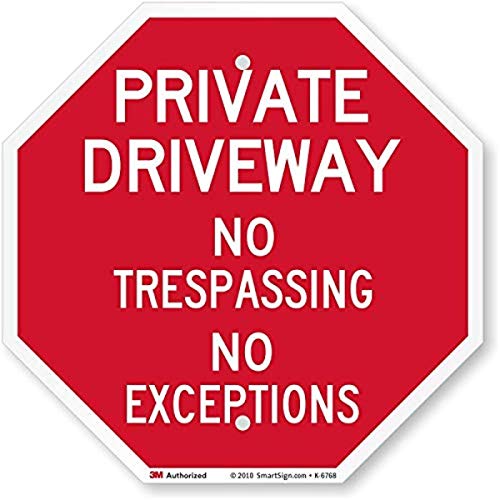Panneau Private Driveway réfléchissant 3M pour stopper les intrusions