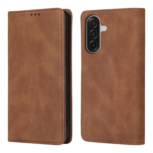 Housse en cuir véritable style rétro pour Samsung A17, étui à rabat haut de gamme antichoc