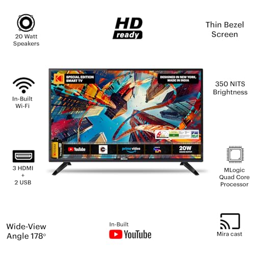 Image of Kodak 60 cm (24 inches) Special Edition Series HD Ready Smart LED TV 24SE5002 (Black)