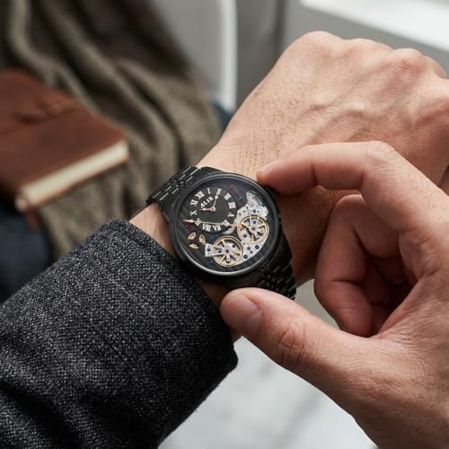 Image of ALIX Luxury Men's Wrist Watch Multifunction Analog Watches with Stainless Steel Band