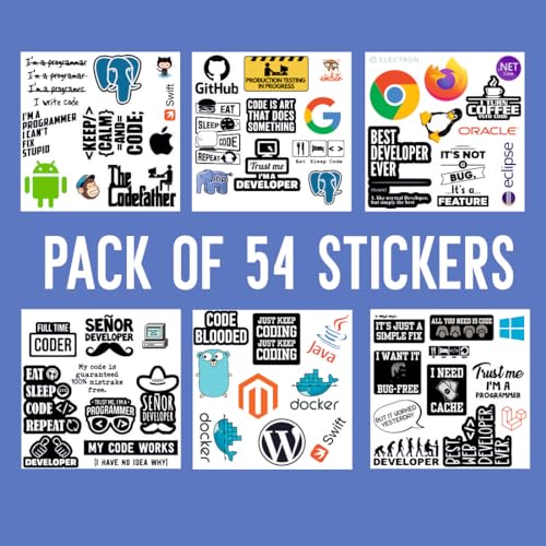 Image of Zesta Aesthetic Stickers for Laptop /Waterproof Anime Decal for Books /Vinyl Sticker for Fridge /Easy to Use Korean Car Sticker Kawaii Cute Stickers (Coder)