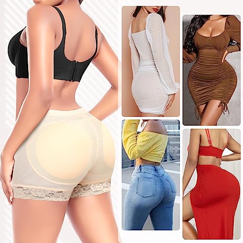 Image of Padded Underwear for Women Butt Pads Shapewear Shorts Booty Padding Lace Panties Butt Lifter Hip Enhancer