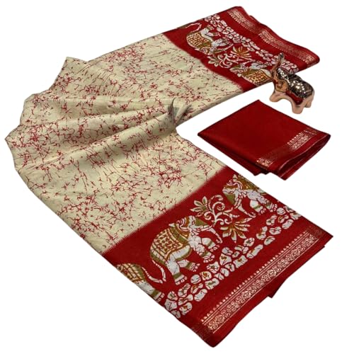 Image of Kashmiri Print Tussar Silk Saree for Women with Unstitched Blouse Piece for All Occasions