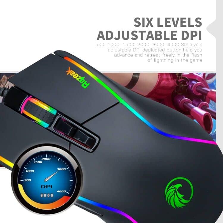 RAZEAK RM-X18 Gaming Mouse with DPI indicator