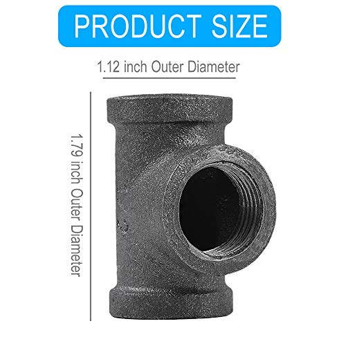 20-Pack-12-Inch-Tee-Threaded-Pipe-Fittings-Cast-Pipe-Fittings-for-DIY-Furniture-Decorative-Steampunk-Industrial-Vintage-Style