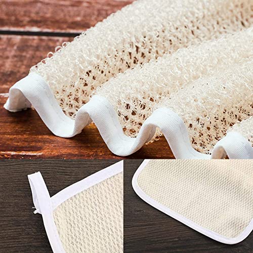 4Pcs Exfoliating Face Towels Soft Weave Bath Clothes Natural Exfoliating Scrub Clothes Body Wash Clothes Massage Bath Clothes for Women and Man, Milky - Image 4