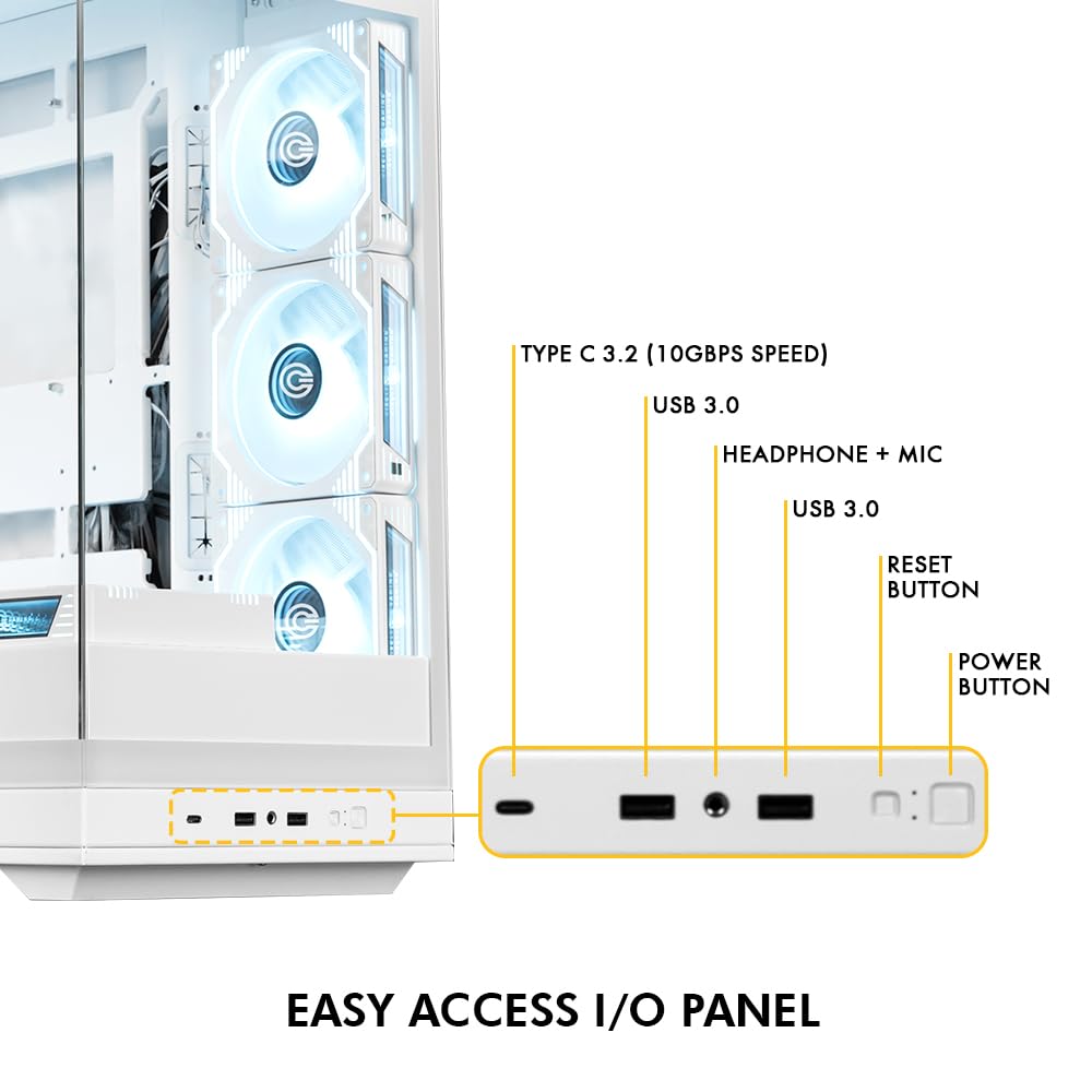 Circle Thrillux Gaming Case - White | ARGB Fans -7