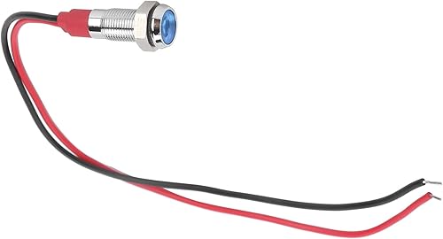 Miniatura 9 de Luz indicadora de metal LED, 0.236in, lámpara de señal impermeable 6 V con alambre para coche, camión, camión, barco, velocímetro, cuentakilómetros