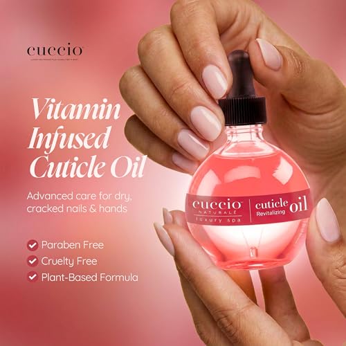 Image of Cuccio Naturale Pomegranate & Fig Revitalizing Cuticle Oil, Lightweight Fast-Absorbing Hydrating Nail & Cuticle Conditioner, Cold-Pressed Oils + Vitamin E, 2.30 Fl Oz