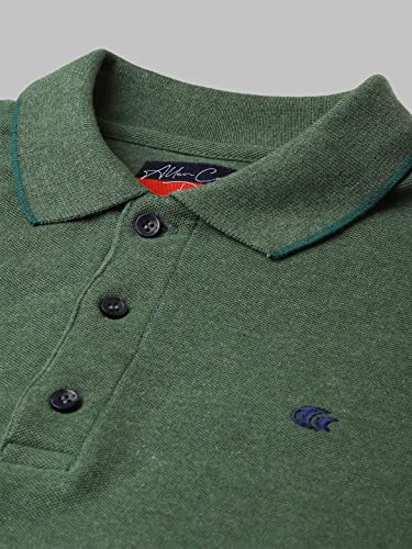 Image of Allen Cooper Solid Pure Cotton Polo Tshirts for Men