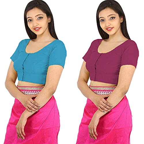 Image of Namita Women's Rubia Cotton Solid Half Sleeve Blouse