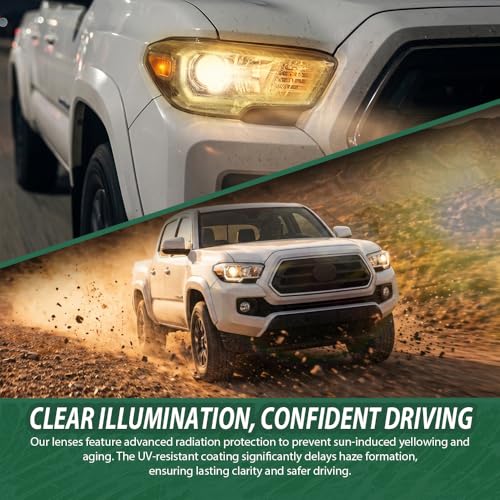Image of GRAND ORANGE Left and Right Side Headlight Assembly W /O LED Daytime Running Front Headlamp Compatible with Toyota Tacoma SR Crew Cab /Extend Cab pickup 2019-2023 2PCS White